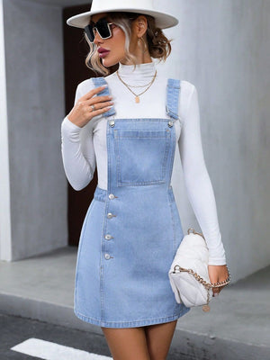 Chic Denim Pinafore Overall Dress