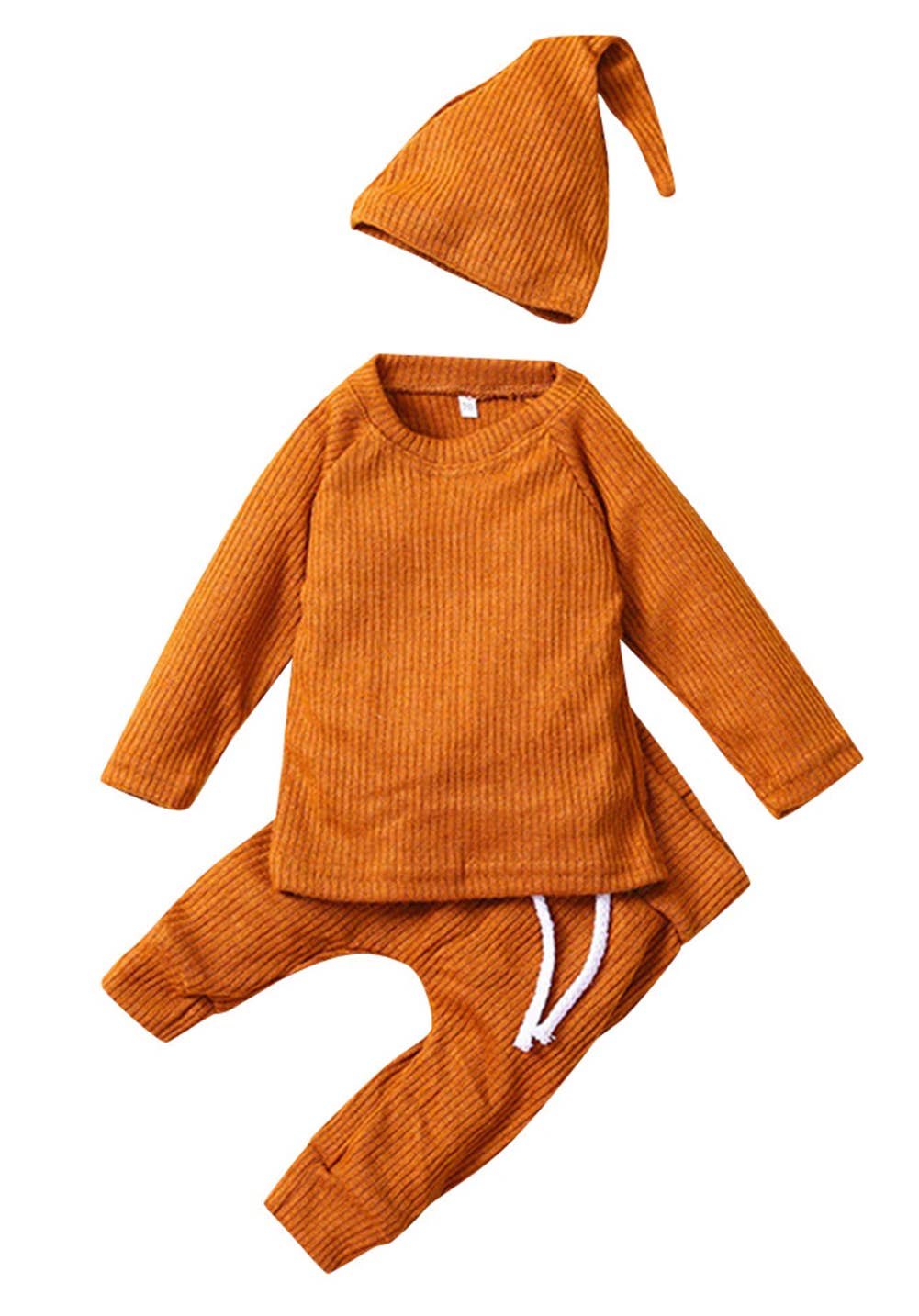 Fennco Styles - Solid Knit Cotton 3pcs Baby Outfit