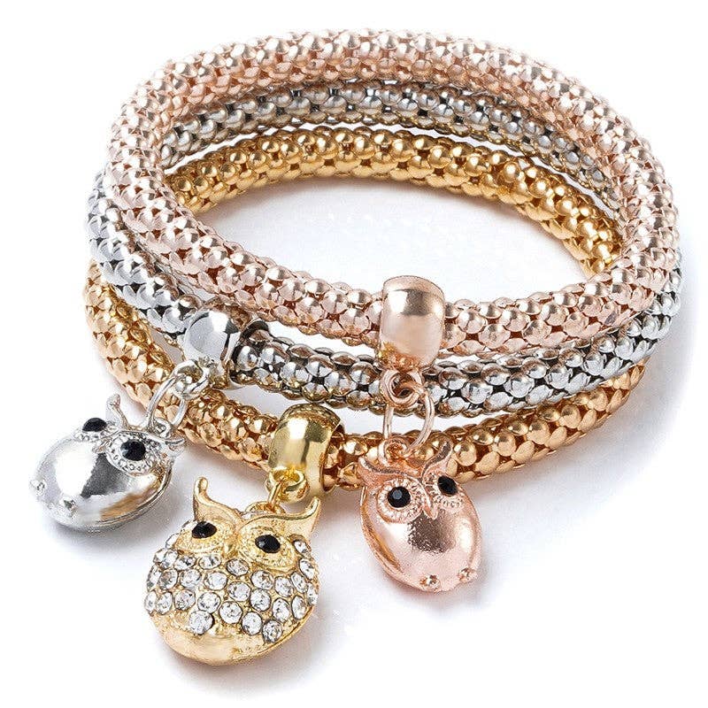 UZ Wholesale Store - Three-Color Alloy Jewelry Set With Inlaid Diamonds