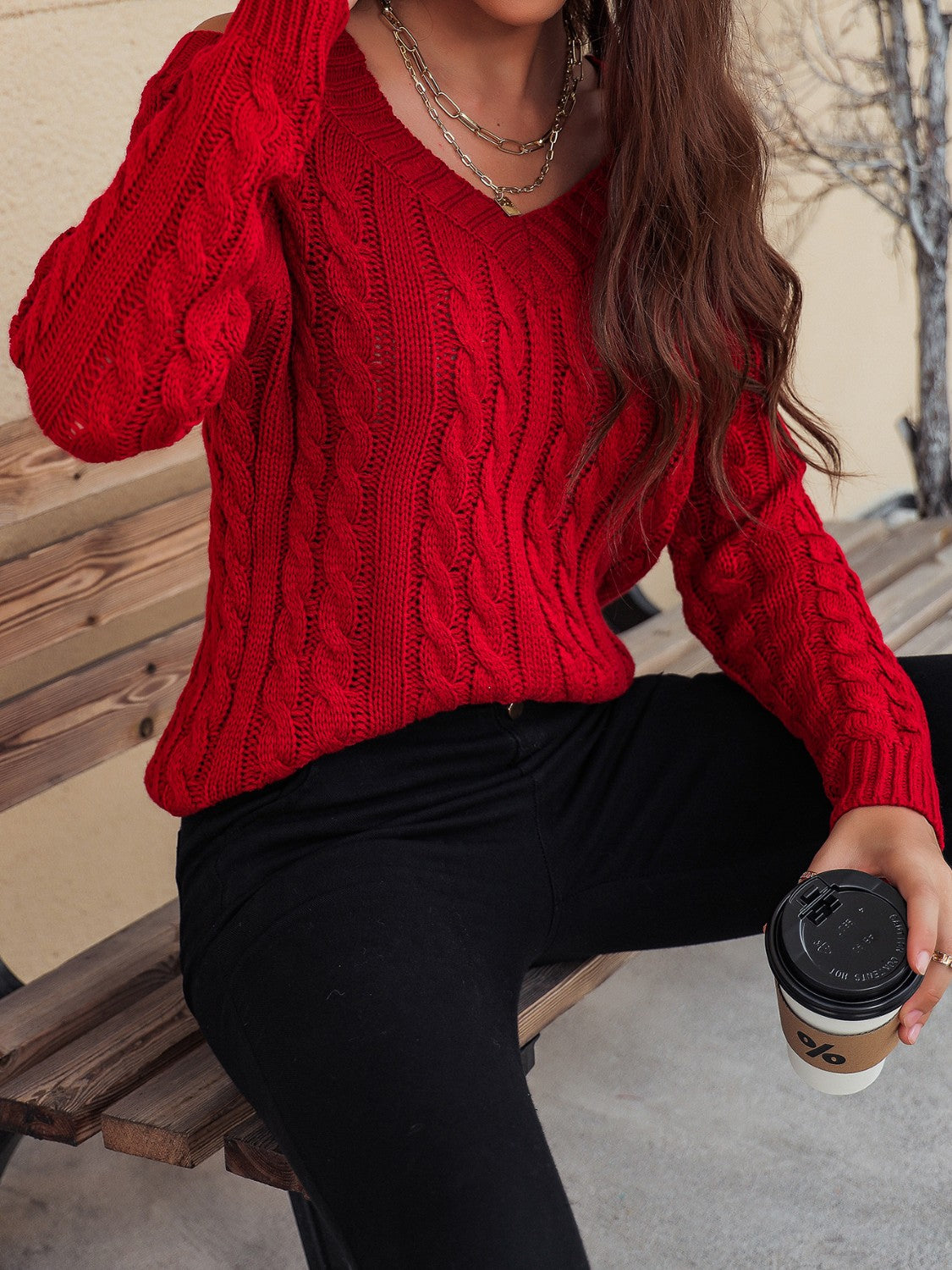 Charm Cable Knit Sweater