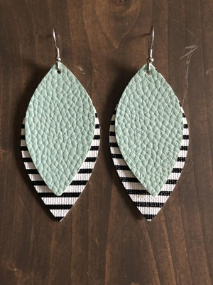 PU Leather Leaf Dangle Earrings