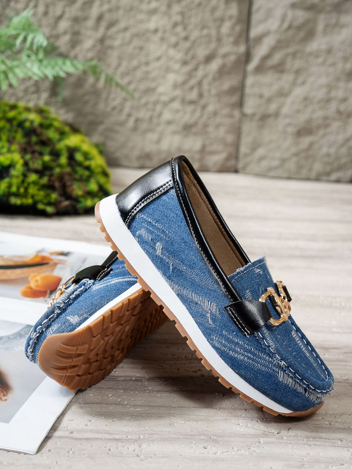 Denim Luxe Slip-On Loafers