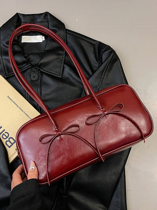 Bow Elegance Trim Shoulder Bag