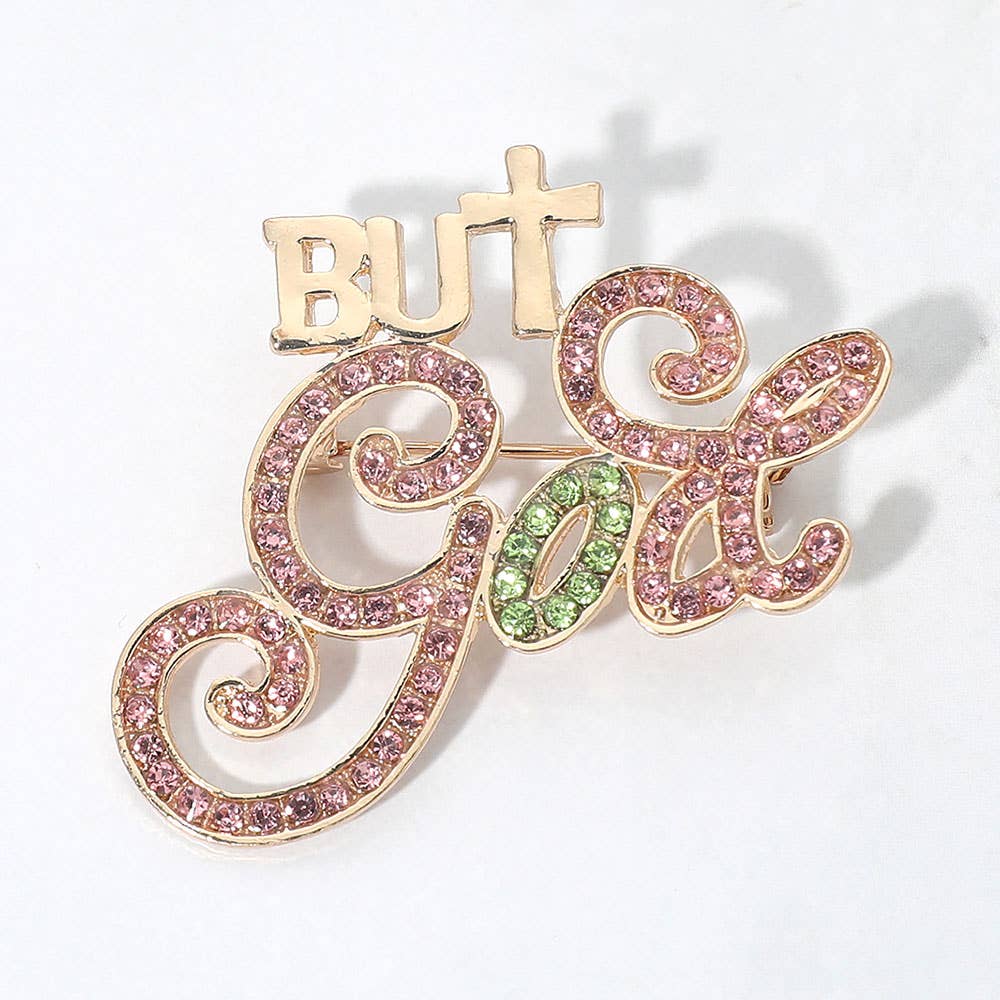 But God Crystal Faith Brooch