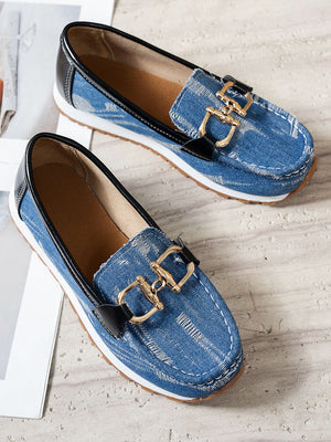 Denim Luxe Slip-On Loafers