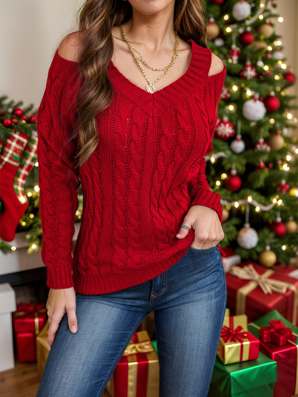 Charm Cable Knit Sweater