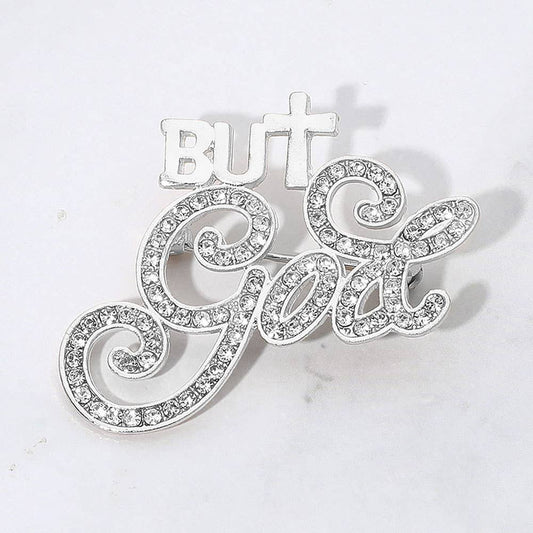 But God Crystal Faith Brooch