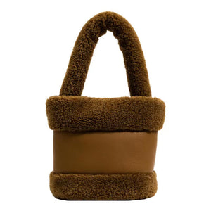 FURRY LAMB BUCKET FUR BAG