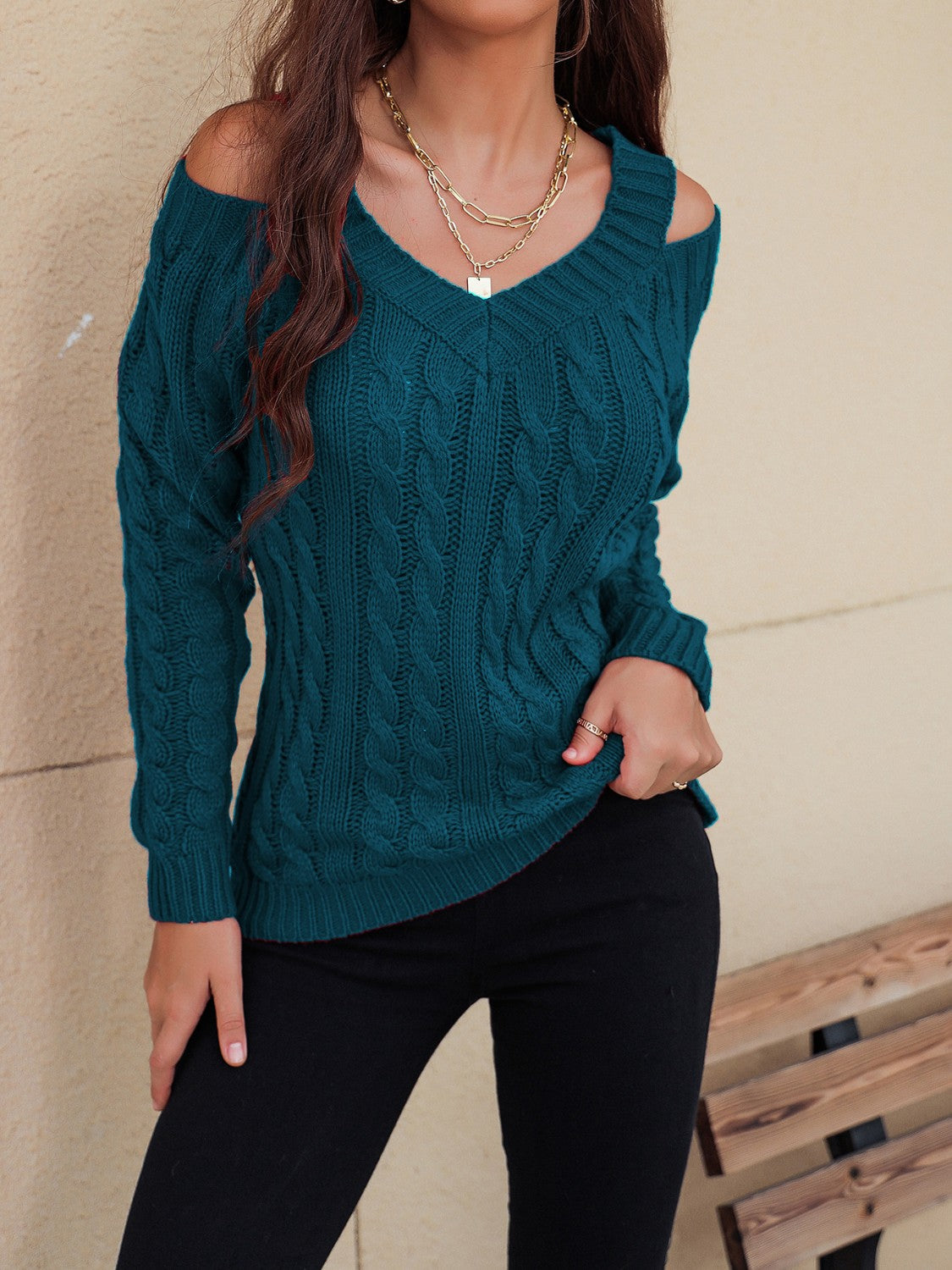 Charm Cable Knit Sweater