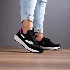 Mesh Contrast Round Toe Sneakers