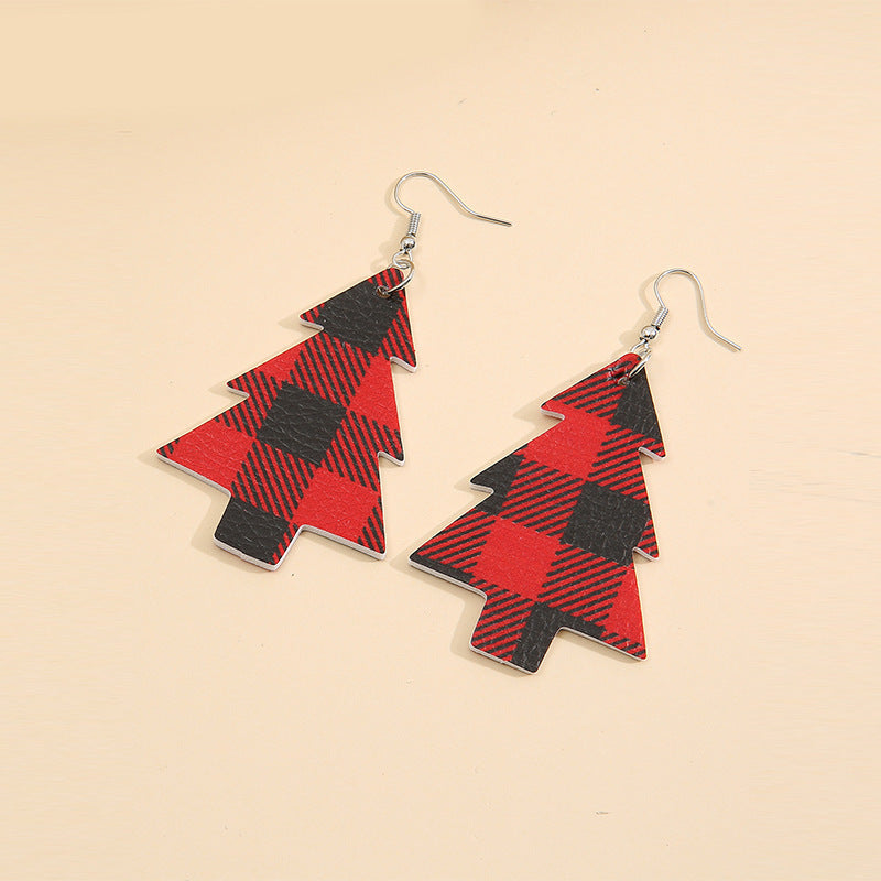 Plaid Pine Holiday Earrings