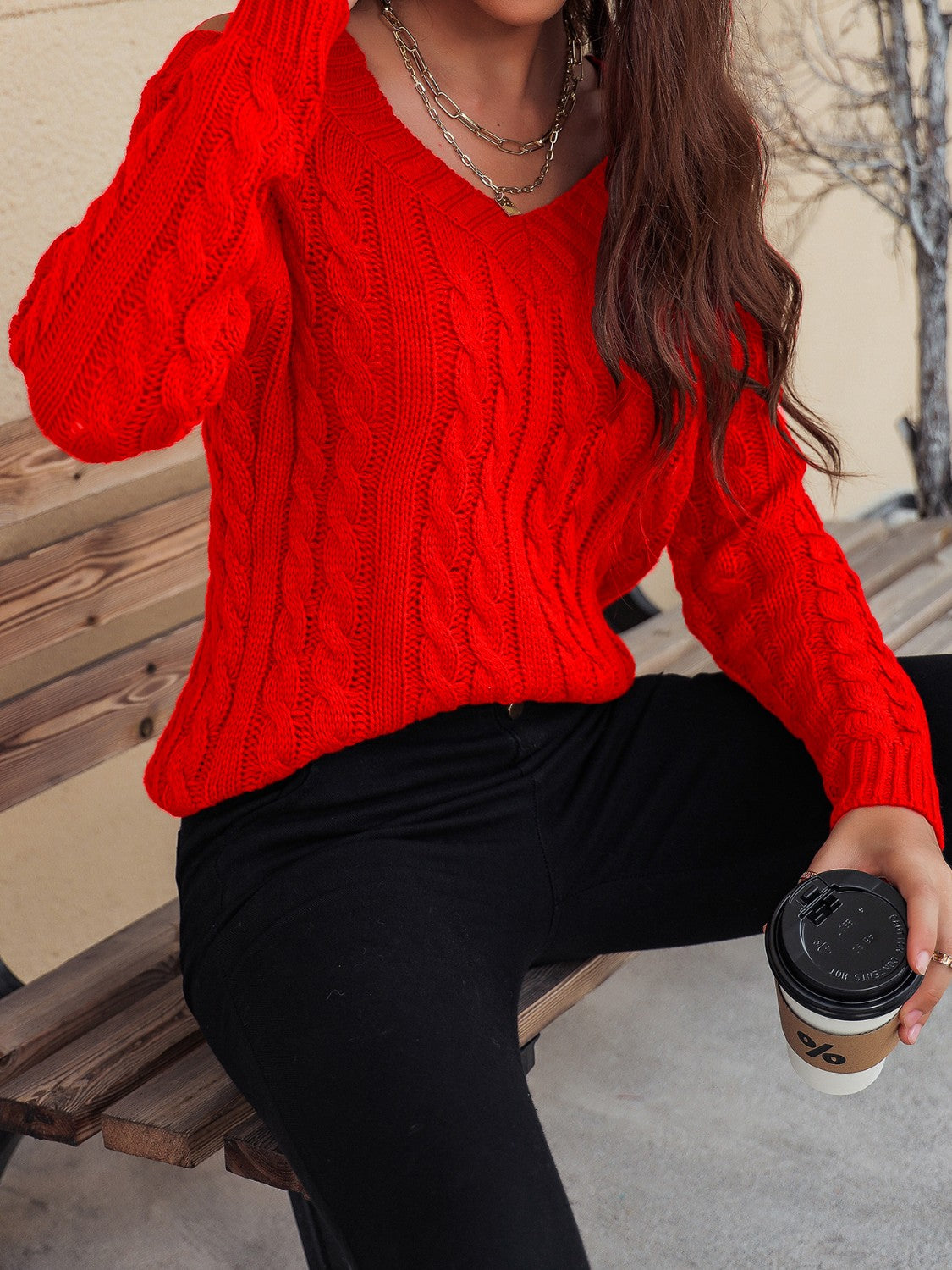 Charm Cable Knit Sweater