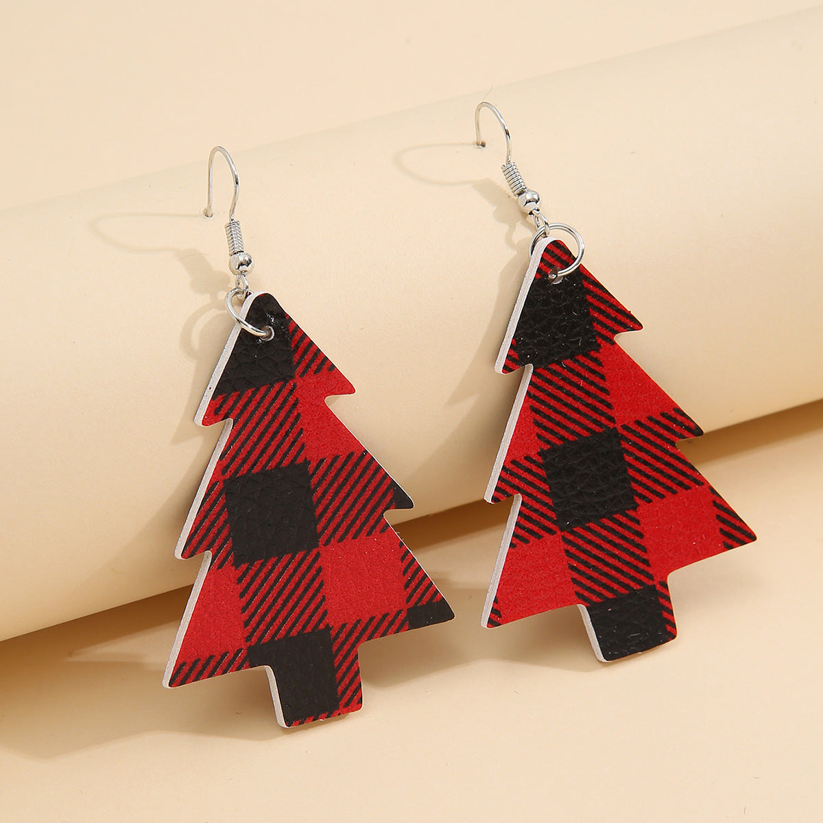 Plaid Pine Holiday Earrings