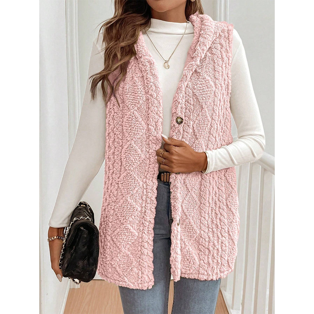 Reversible Fleece Casual Hooded Zip-Up Vest