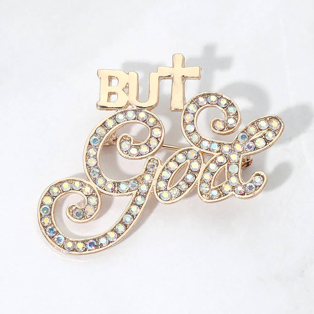But God Crystal Faith Brooch