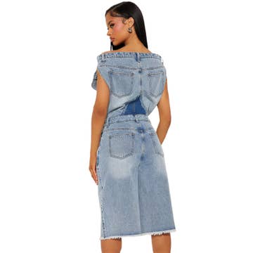 Denim Desire Off-Shoulder Romper