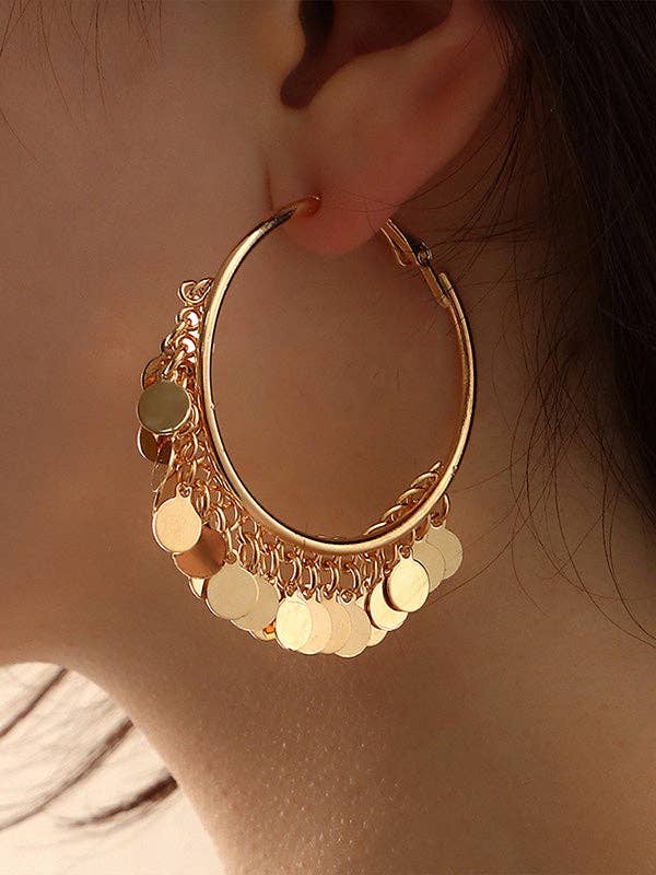 UZ Wholesale Store - Fashion Tasseled Solid Color Geometric Earrings Accessories