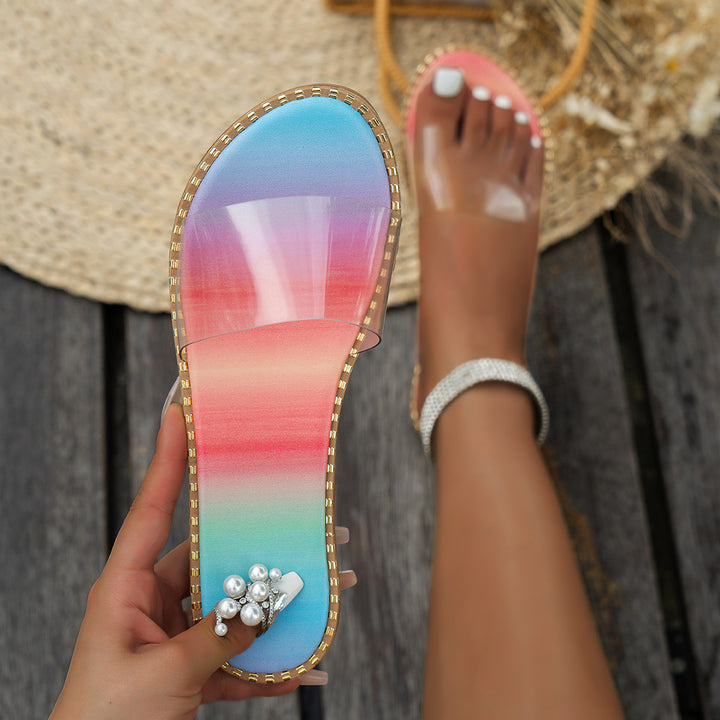 CANDY COLOR FLAT BEACH SLIPPERS