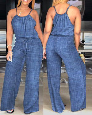 SUSPENDER DENIM JUMPSUIT