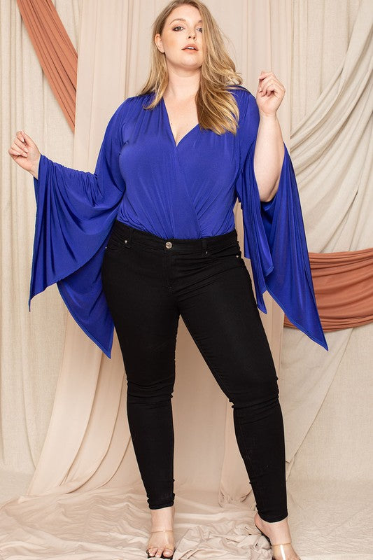 FLARE SLEEVE PS BODYSUIT - ROYAL