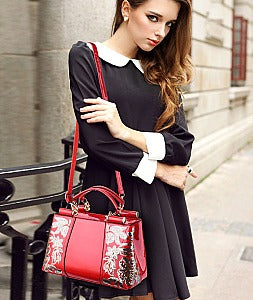 Amazing Quality Patent / Embroidery Glossy Satchel