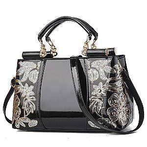 Amazing Quality Patent / Embroidery Glossy Satchel