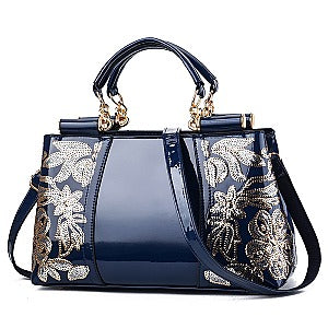 Amazing Quality Patent / Embroidery Glossy Satchel