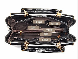 Amazing Quality Patent / Embroidery Glossy Satchel