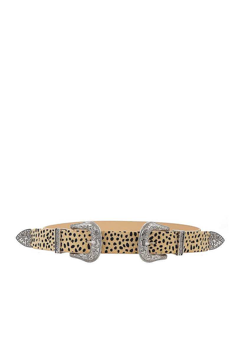 Fashion Chic Trendy Double Buckle Leopard Belt