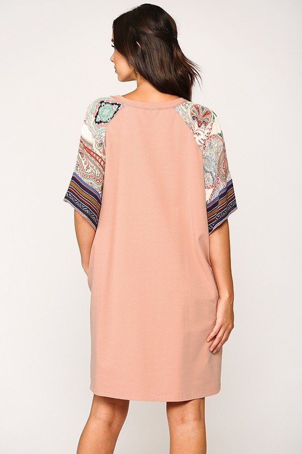 Solid Side Pocket Shift Dress