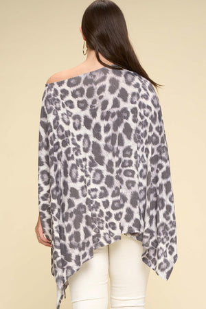 Animal Printed Rayon Span Poncho