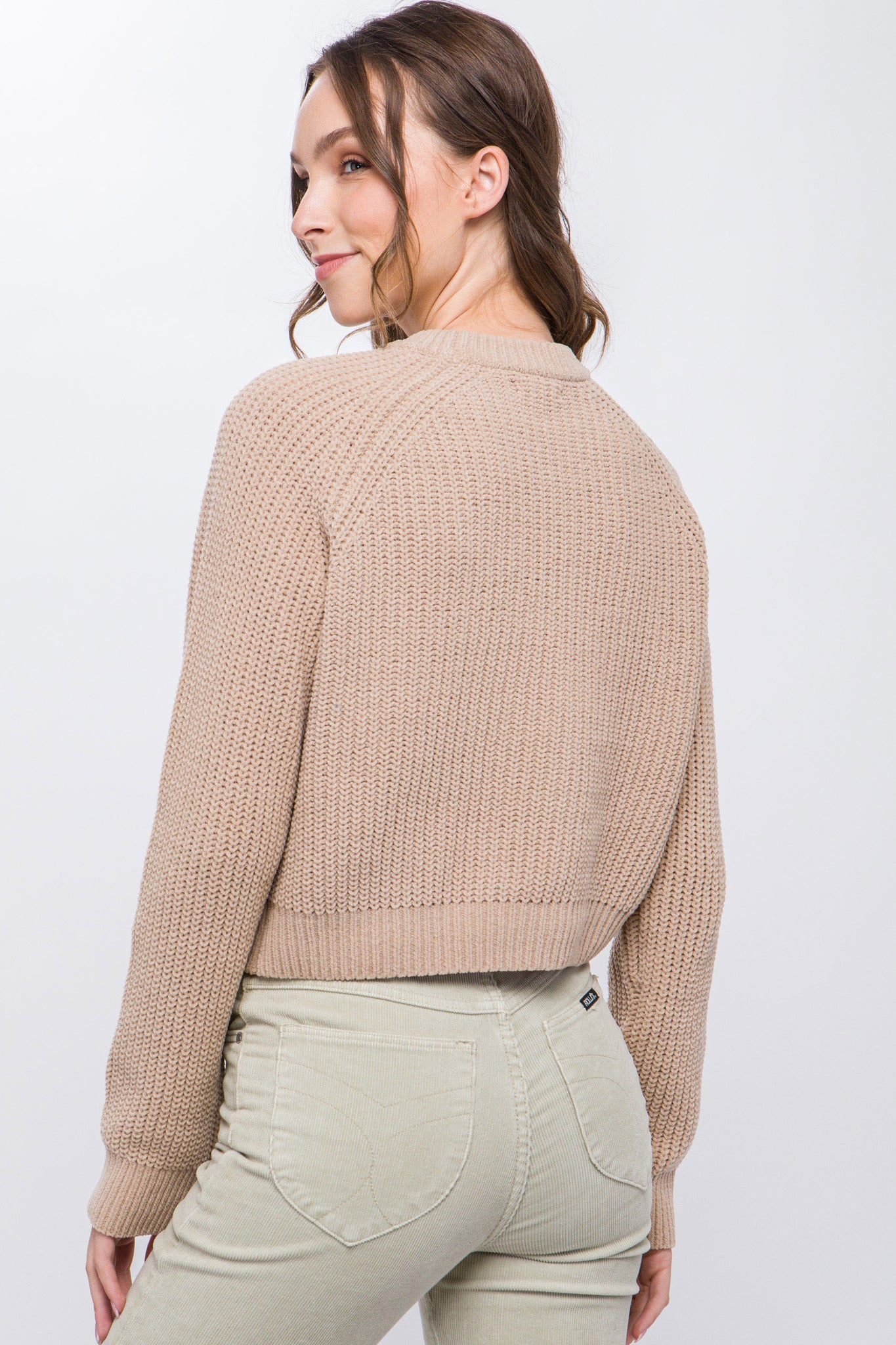 Knit Pullover Sweater With Cold Shoulder Detail