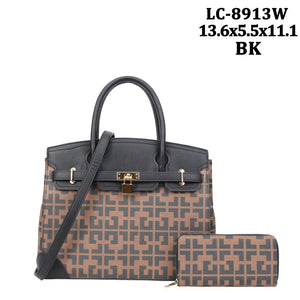 2-in-1 Monogram Padlock Satchel Set