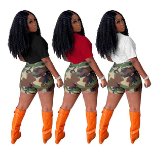 CAMOUFLAGE STYLE SHORT-SLEEVED SHORT SET