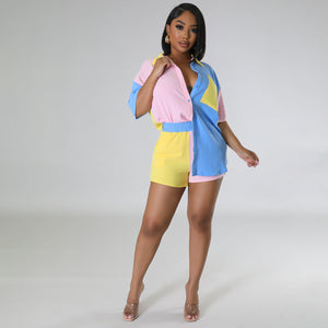 COLOR BLOCK SHORT 2PC SET