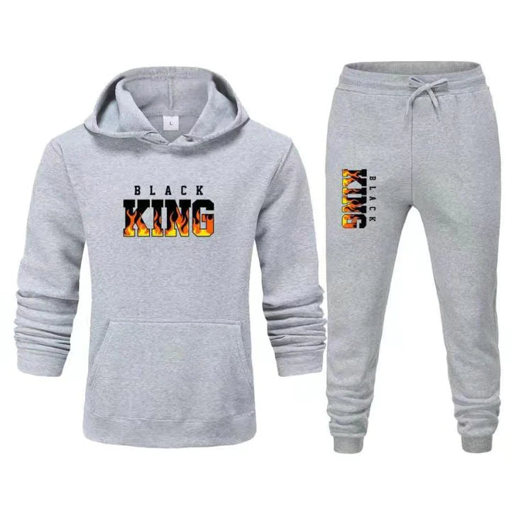 "Black King" 2PC Men's Hooded Sweatsuit