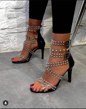 FASHION LACE-UP HIGH-HEELED SANDALS