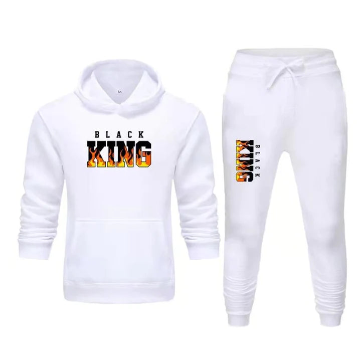 "Black King" 2PC Men's Hooded Sweatsuit