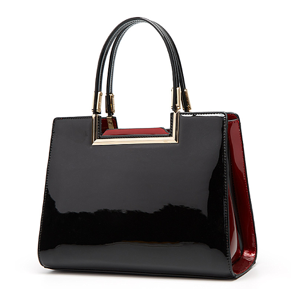 Metal Accent Patent Satchel