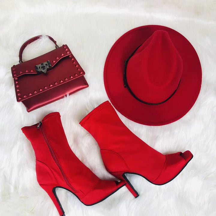 Three Piece Peep Toe Boot Set