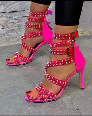 FASHION LACE-UP HIGH-HEELED SANDALS