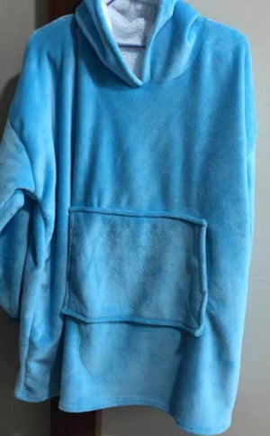 HOODED LONG FLEECE SWEATER - ONE SIZE