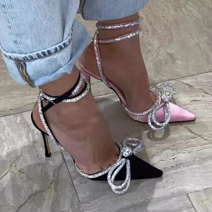 POINTED-TOE BOWKNOT FASHION SANDALS