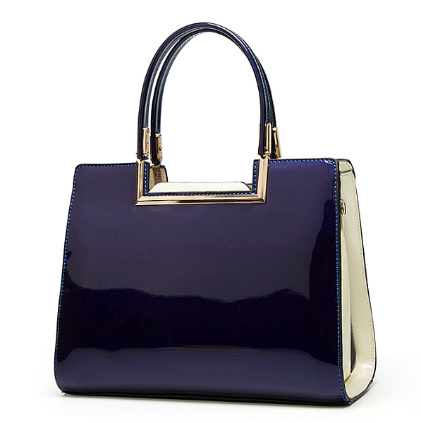 Metal Accent Patent Satchel