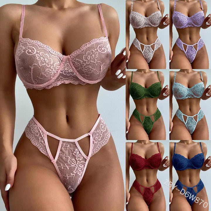 SEXY LACE STRAP BRA AND UNDERWEAR SET