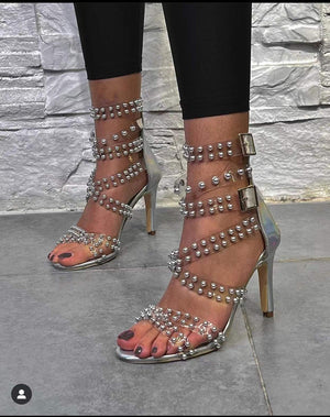 FASHION LACE-UP HIGH-HEELED SANDALS