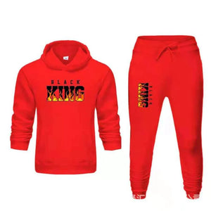 "Black King" 2PC Men's Hooded Sweatsuit