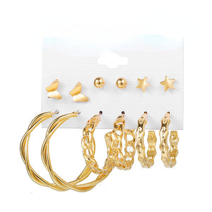 COMBINATION RETRO EARRING SET