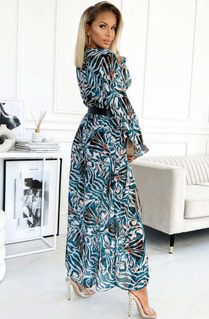 SIDE SLIT WRAP MAXI DRESS